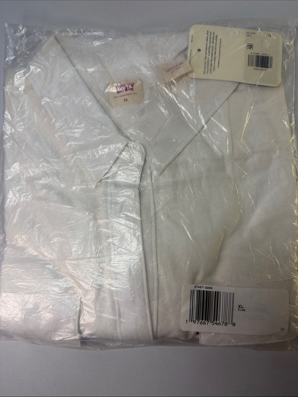 NWT Levi’s Doreen Utility Shirt Bright White Linen Blend XL